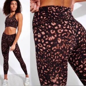 Varley High Rise Leopard Print Luna 7/8 Leggings